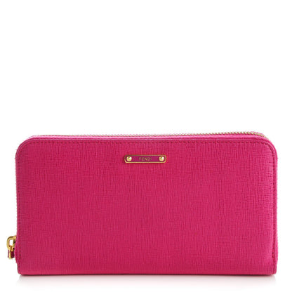 Fendi Vitello Elite Zip Around Wallet Ciclamino 1 of 7