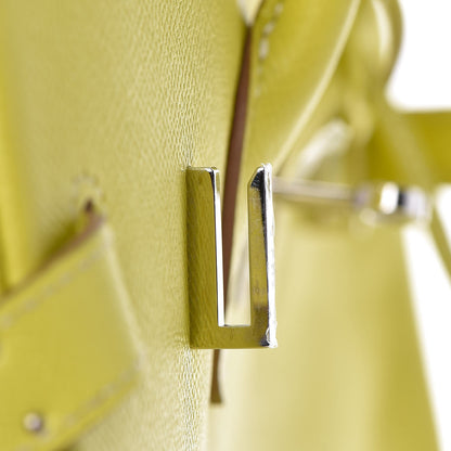 Hermes Epsom Candy Birkin 35 Lime Gris Perle 28 of 33
