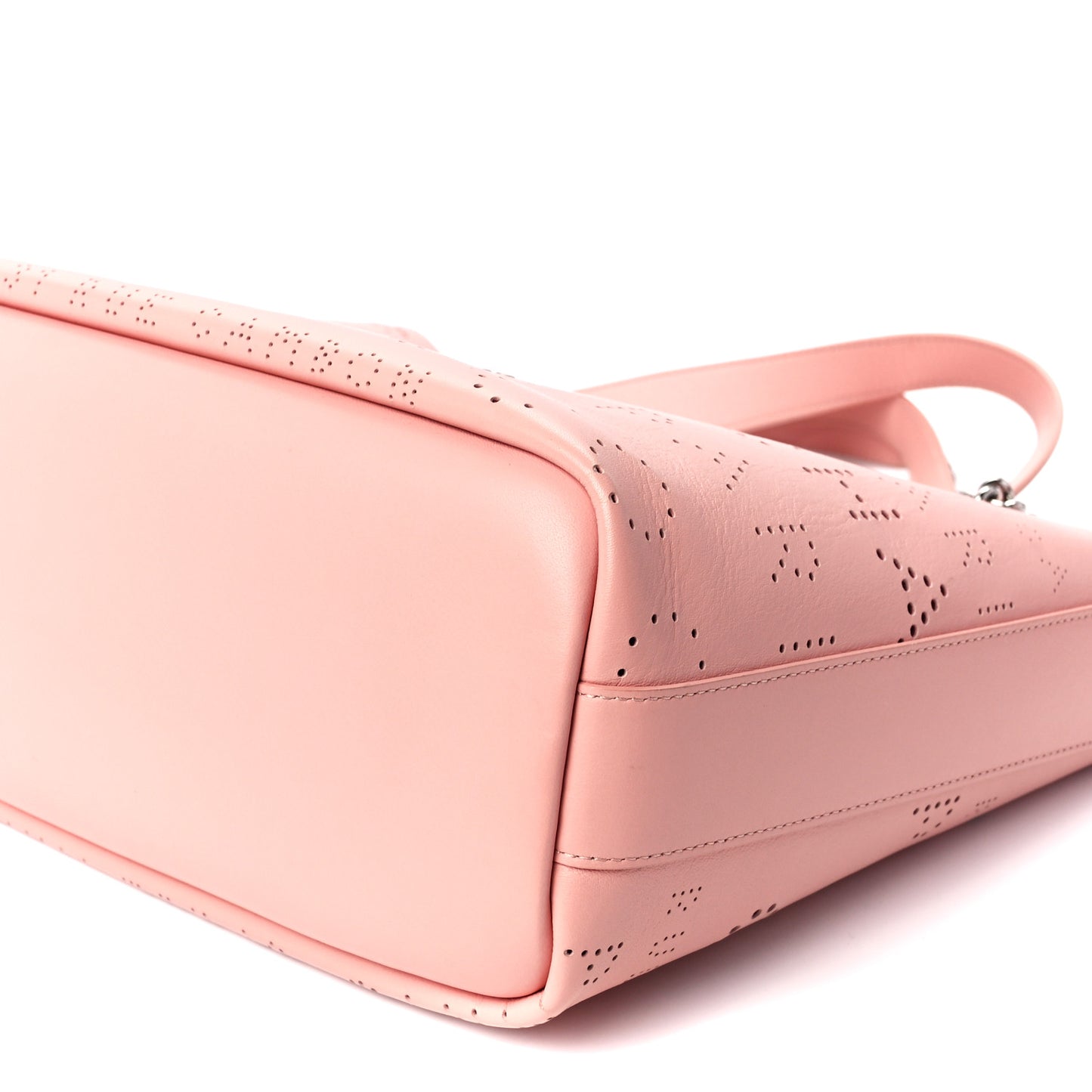 Calfskin Tweed Small Logo Eyelets Shopping Tote Pink