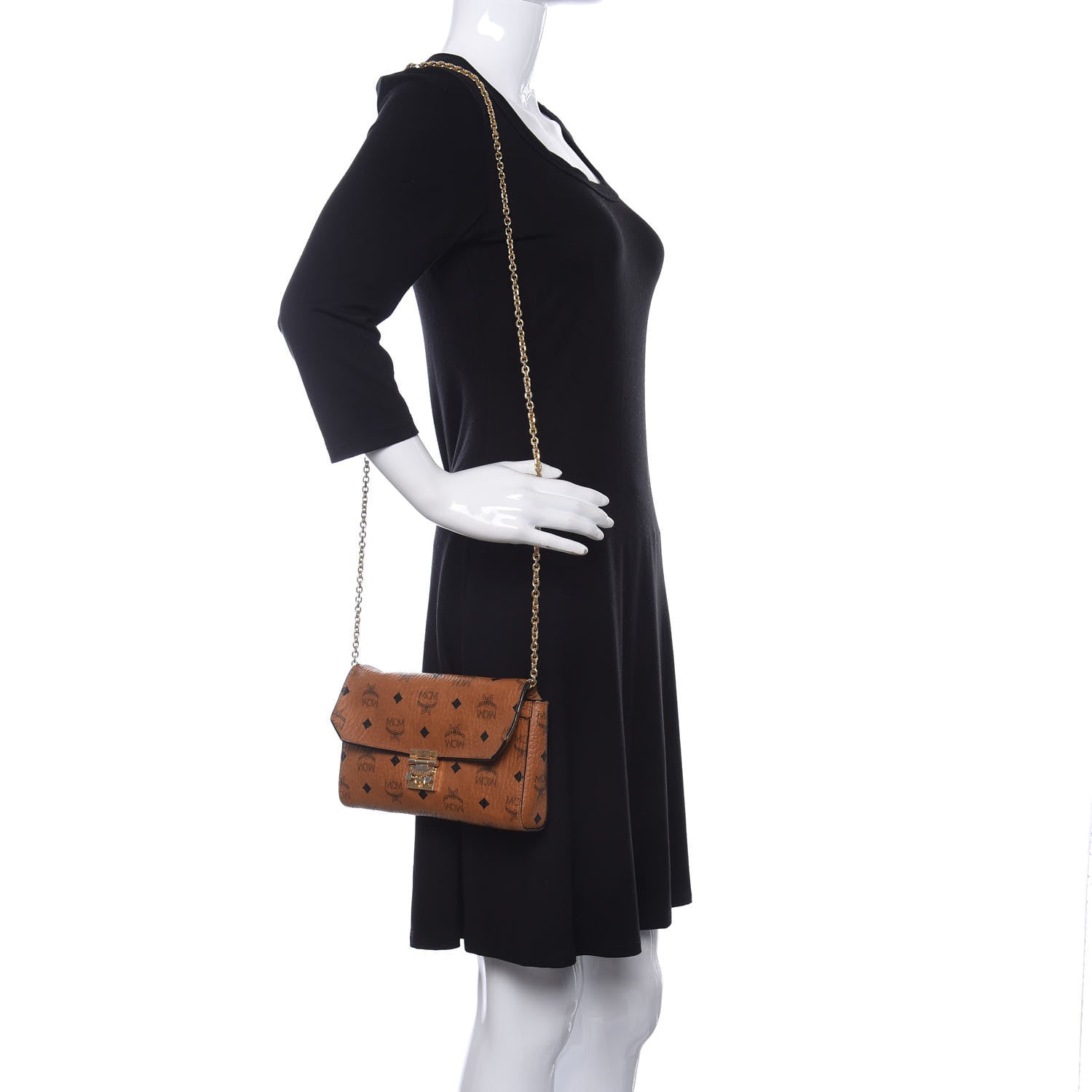MCM Visetos Small Millie Crossbody Bag Cognac 2 of 9