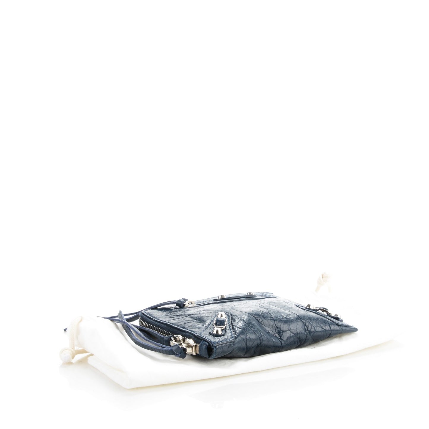 Agneau Arena Classic Hardware Mini Pouch Bleu Obscur