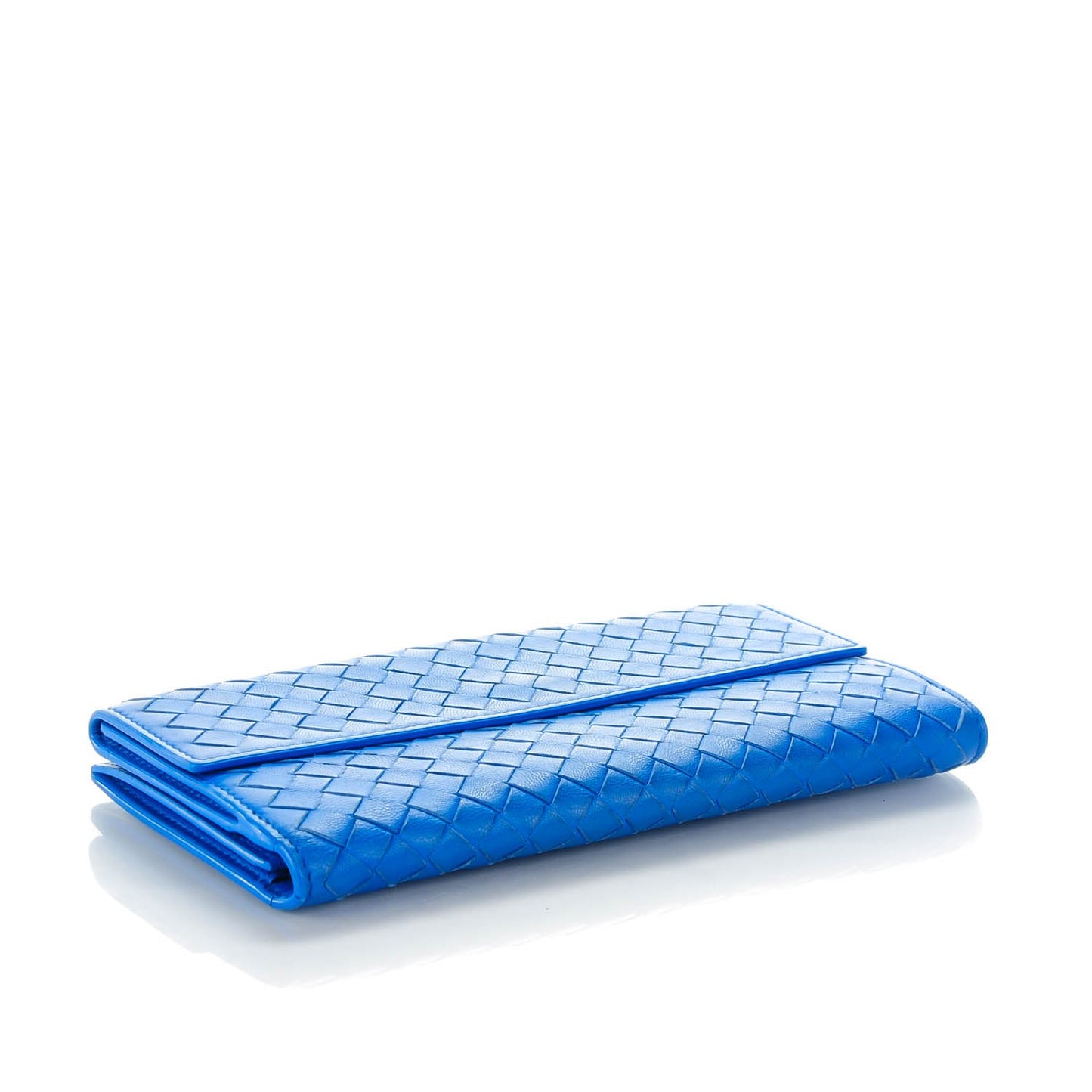 Nappa Intrecciato Continental Wallet Signal Blue