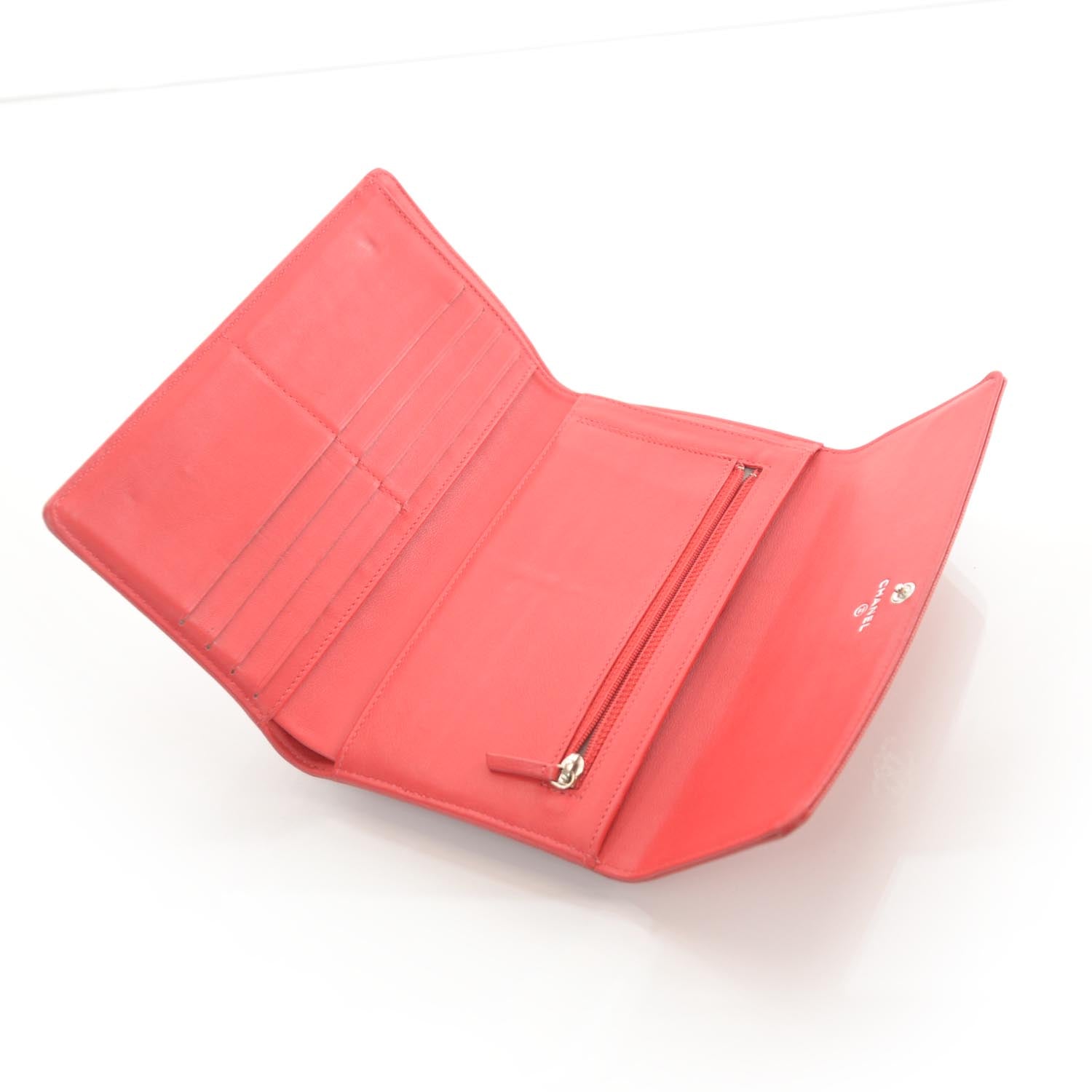 Chanel Caviar CC Large Flap Wallet Red 5 of 8
