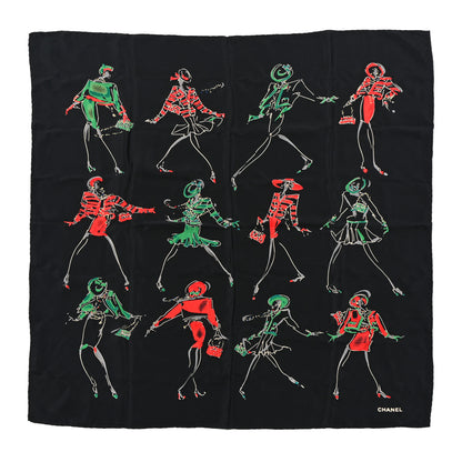 Chanel Silk CC Square Scarf Black Multicolor Black Multicolor 1 of 3