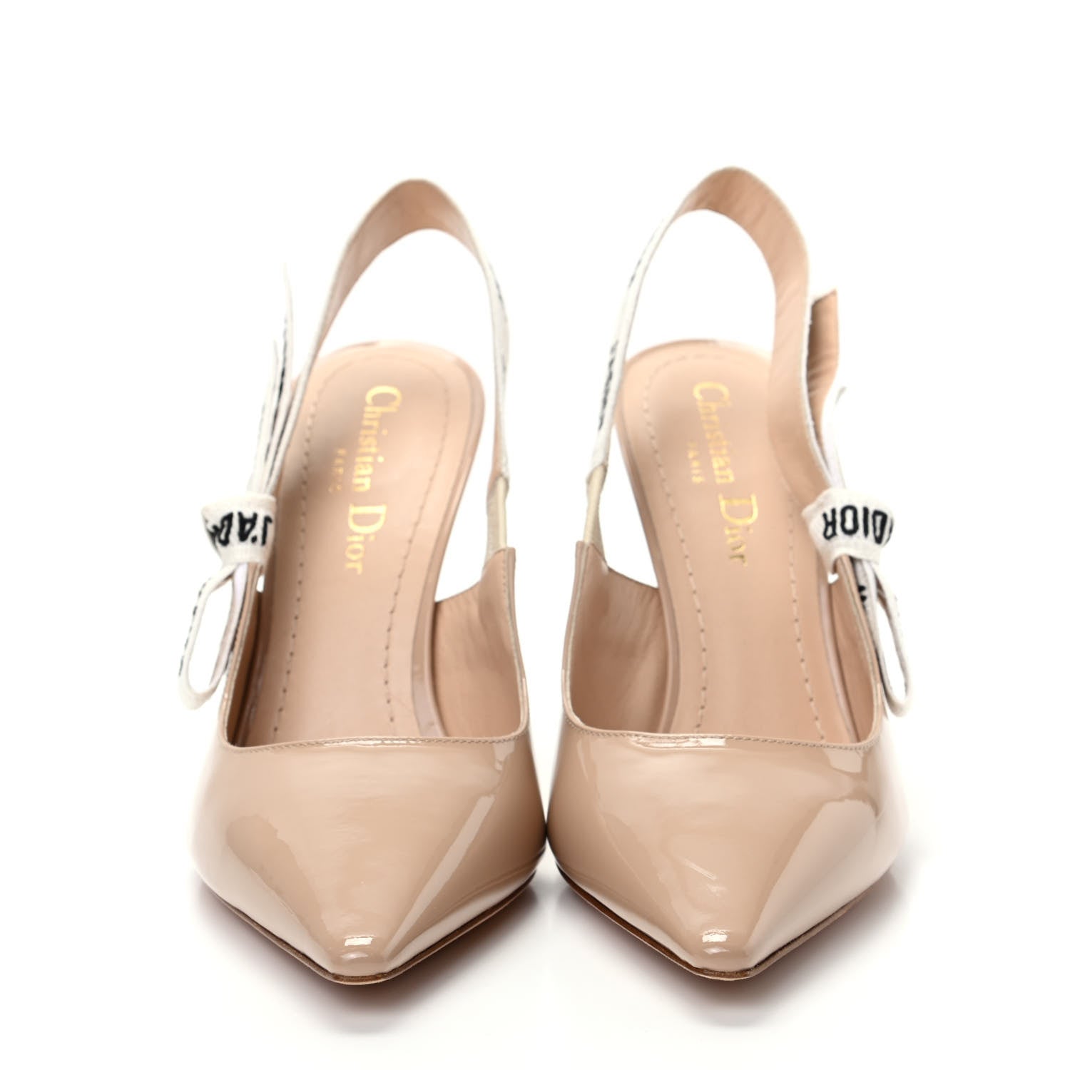 Christian Dior Patent Ribbon J'Adior Slingback 100mm Pumps 37 Nude 2 of 10