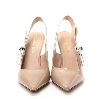 Christian Dior Patent Ribbon J'Adior Slingback 100mm Pumps 37 Nude 2 of 10
