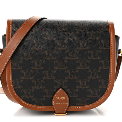 Celine Triomphe Canvas Medium Folco Bag Tan 7 of 10