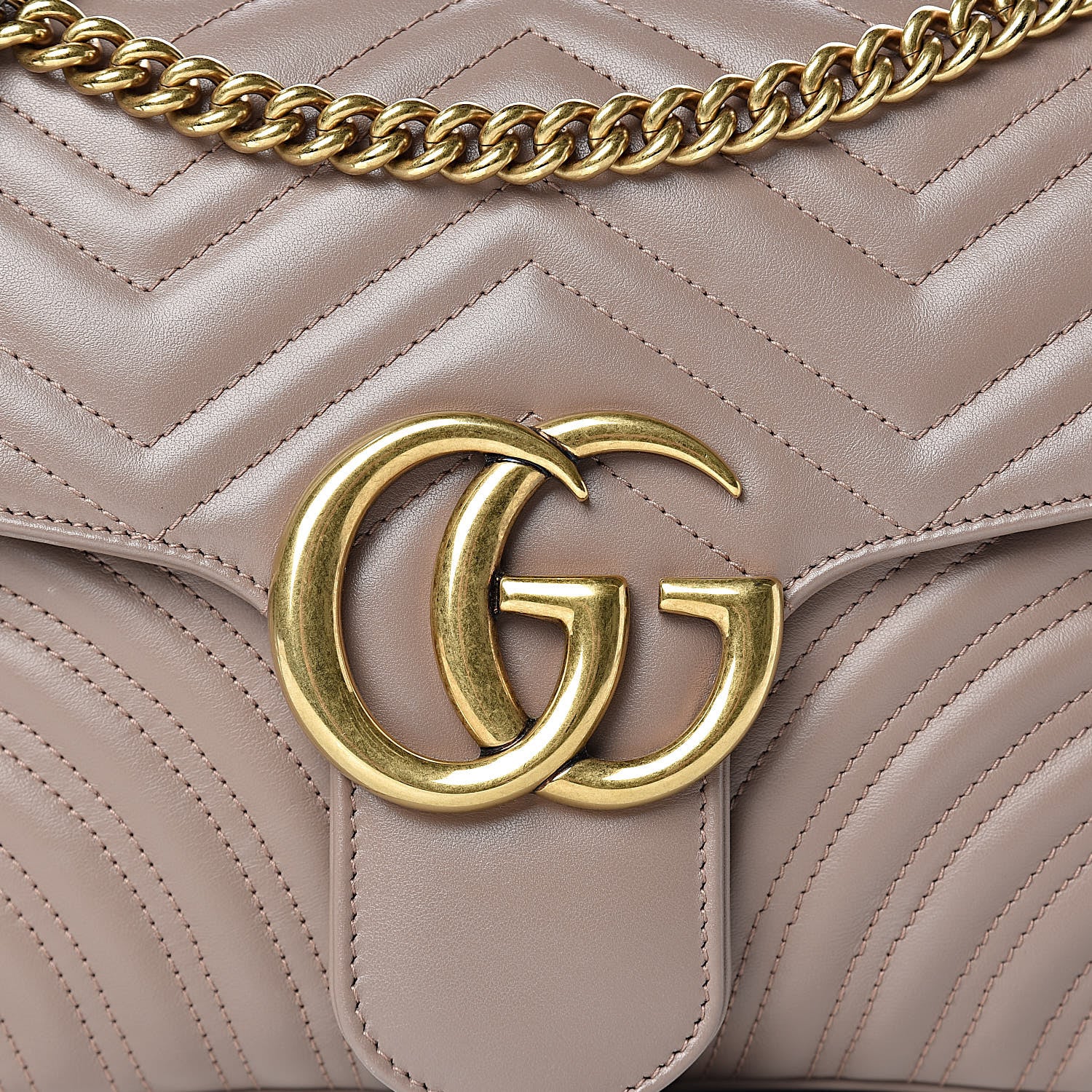 Gucci Calfskin Matelasse Medium GG Marmont Shoulder Bag Porcelain Rose 10 of 12