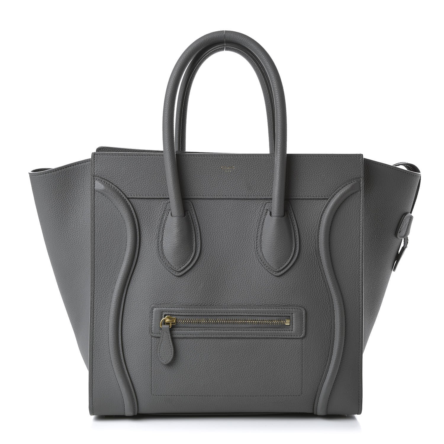 Celine Drummed Calfskin Mini Luggage Kohl 1 of 9