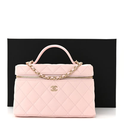 Chanel Caviar Quilted Top Handle Slim Vanity With Chain Light Pink 11 of 11
