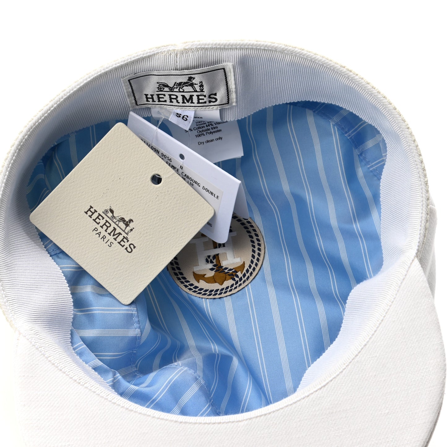 Double Linen Twill Cabourg Cap 56 White
