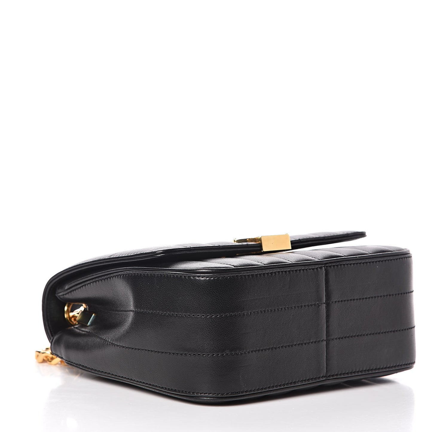 Lambskin Matelasse Monogram Medium Vicky Chain Bag Black