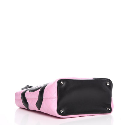 Chanel Calfskin Quilted Medium Cambon Tote Pink Black 4 of 12