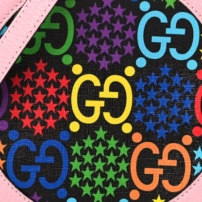 Gucci GG Supreme Monogram Psychedelic Round Shoulder Bag Black Multicolor Sugar Pink 8 of 10