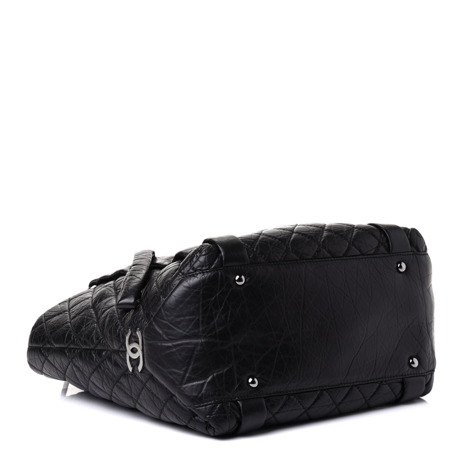 Chanel Distressed Lambskin Vintage Ligne Lady Braid Tote Black 4 of 9