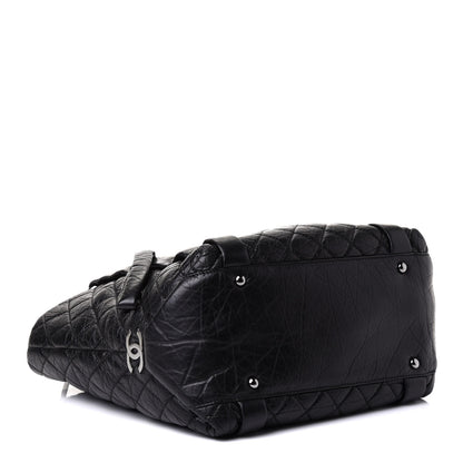 Chanel Distressed Lambskin Vintage Ligne Lady Braid Tote Black 4 of 9