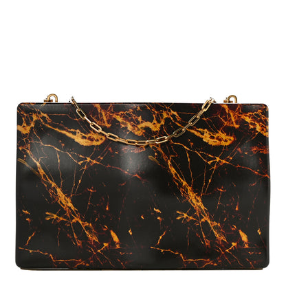Bottega Veneta Spazzolato Calfskin Chain Clutch Gold Marble 1 of 9