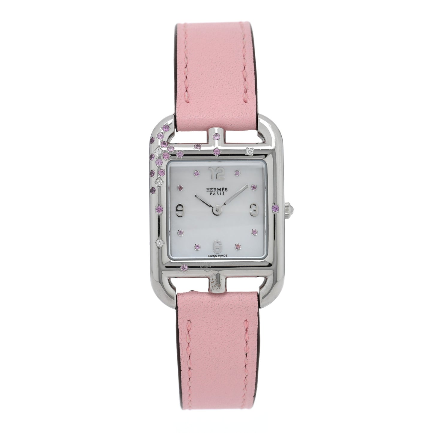 Stainless Steel Swift Diamond Pink Sapphire Mother of Pearl 23mm Cape Cod Quartz Watch Rose Sakura