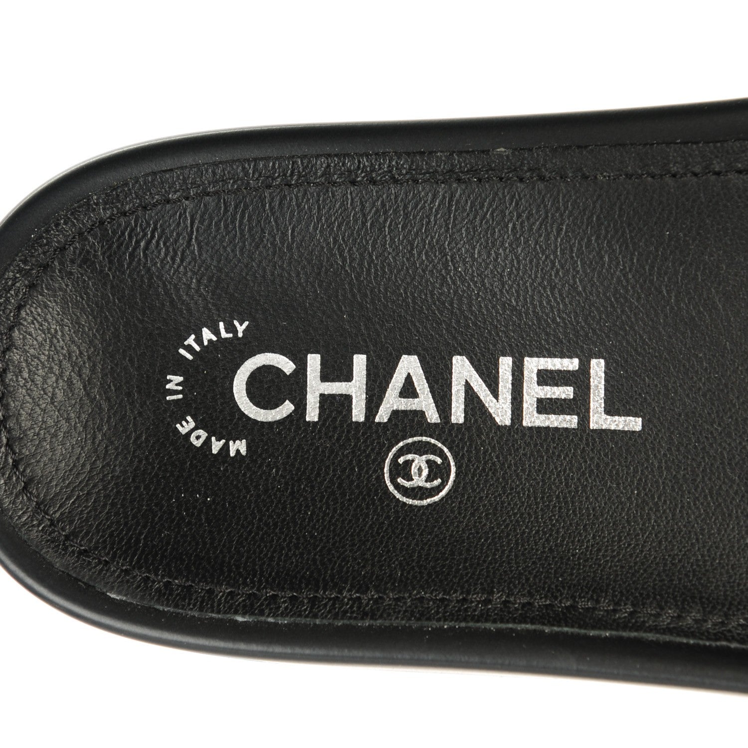 Chanel Tweed Lambskin Chain Flat Sandals 39 Black Multicolor 8 of 9