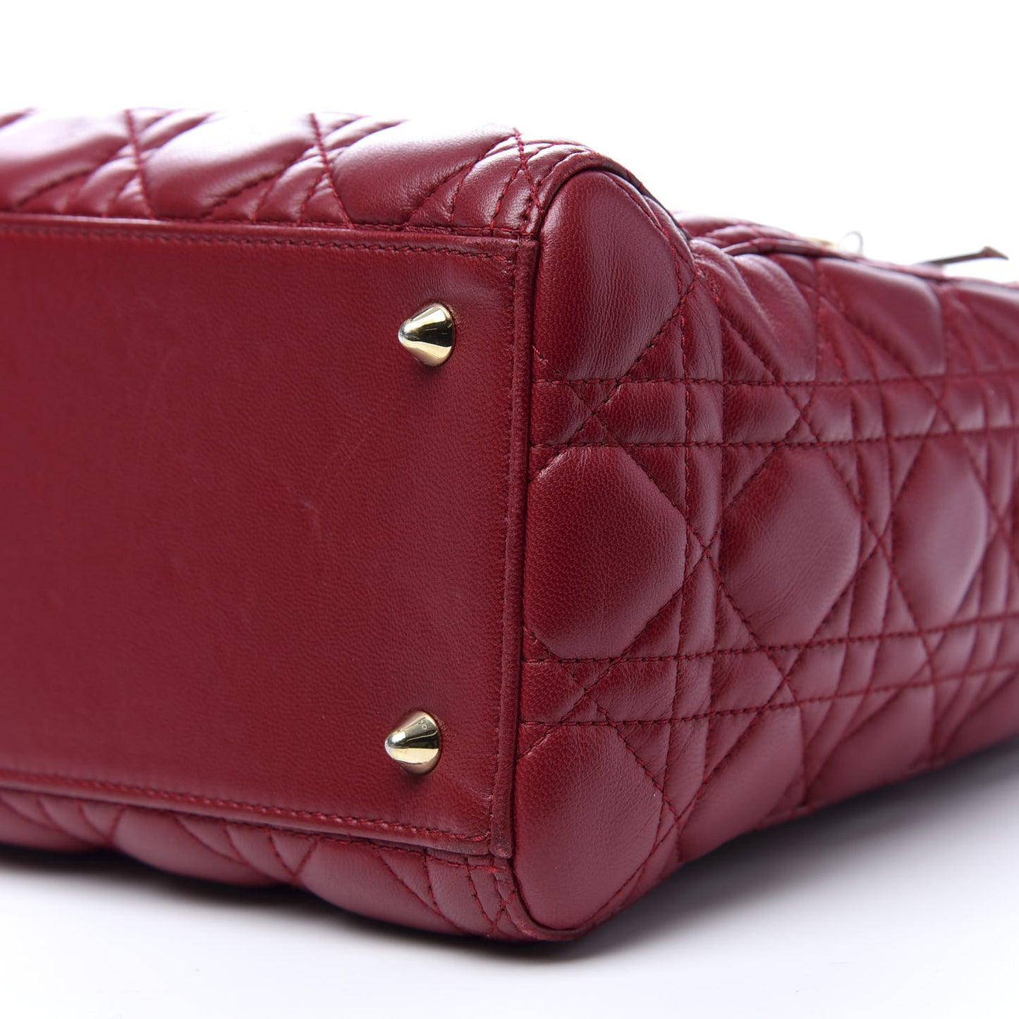 Lambskin Cannage Medium Lady Dior Red