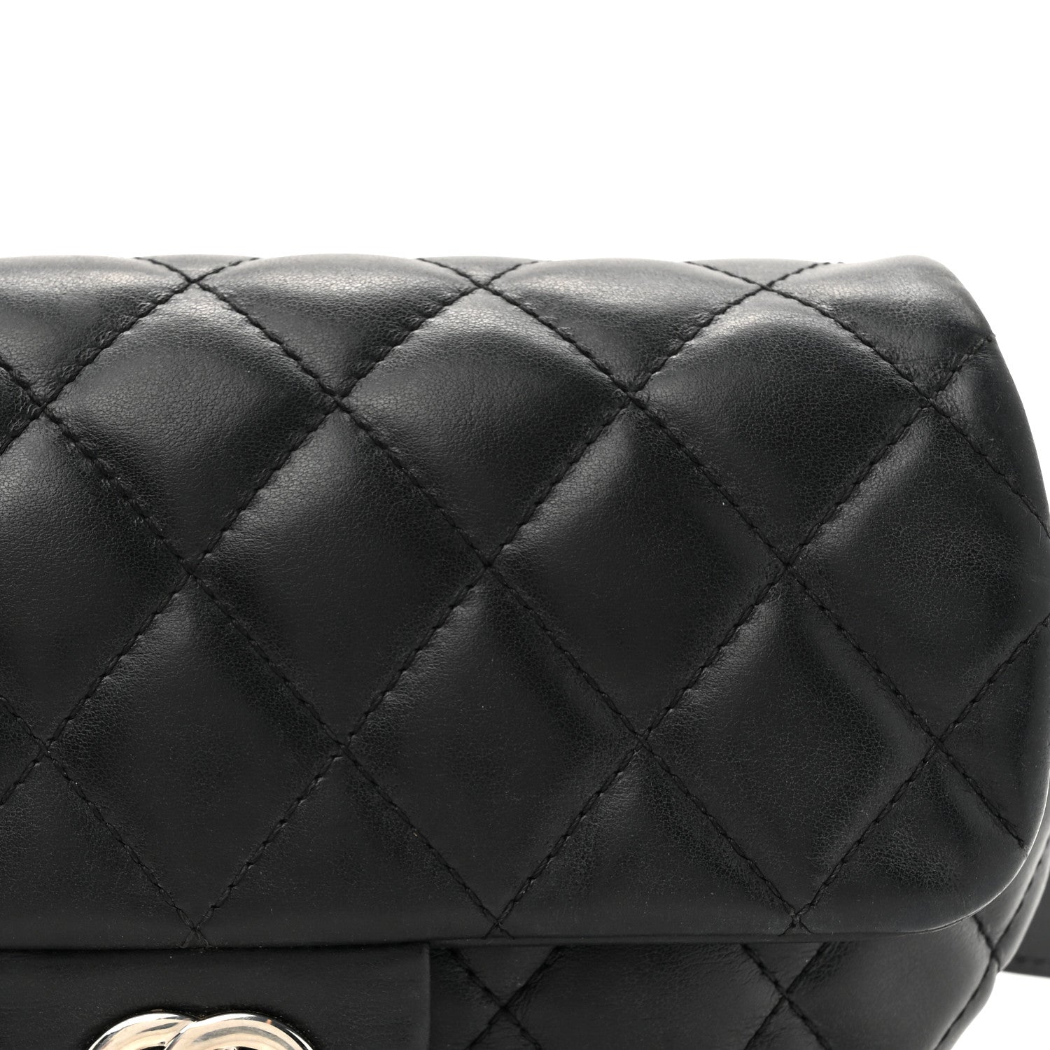 Chanel Calfskin Quilted CC Uniform Flap Belt Bag Black 7 of 17