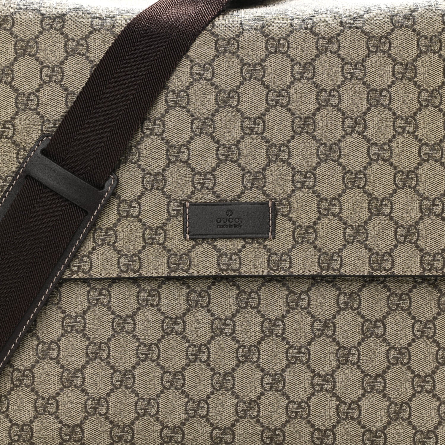 Gucci GG Plus Monogram Messenger Diaper Bag Dark Brown 9 of 11