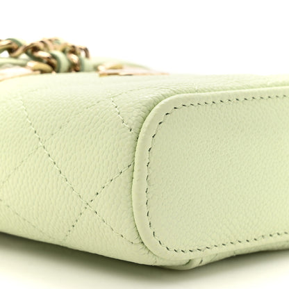 Chanel Caviar Quilted Small Handle With Care Vanity Case With Chain Light Green 19 of 19