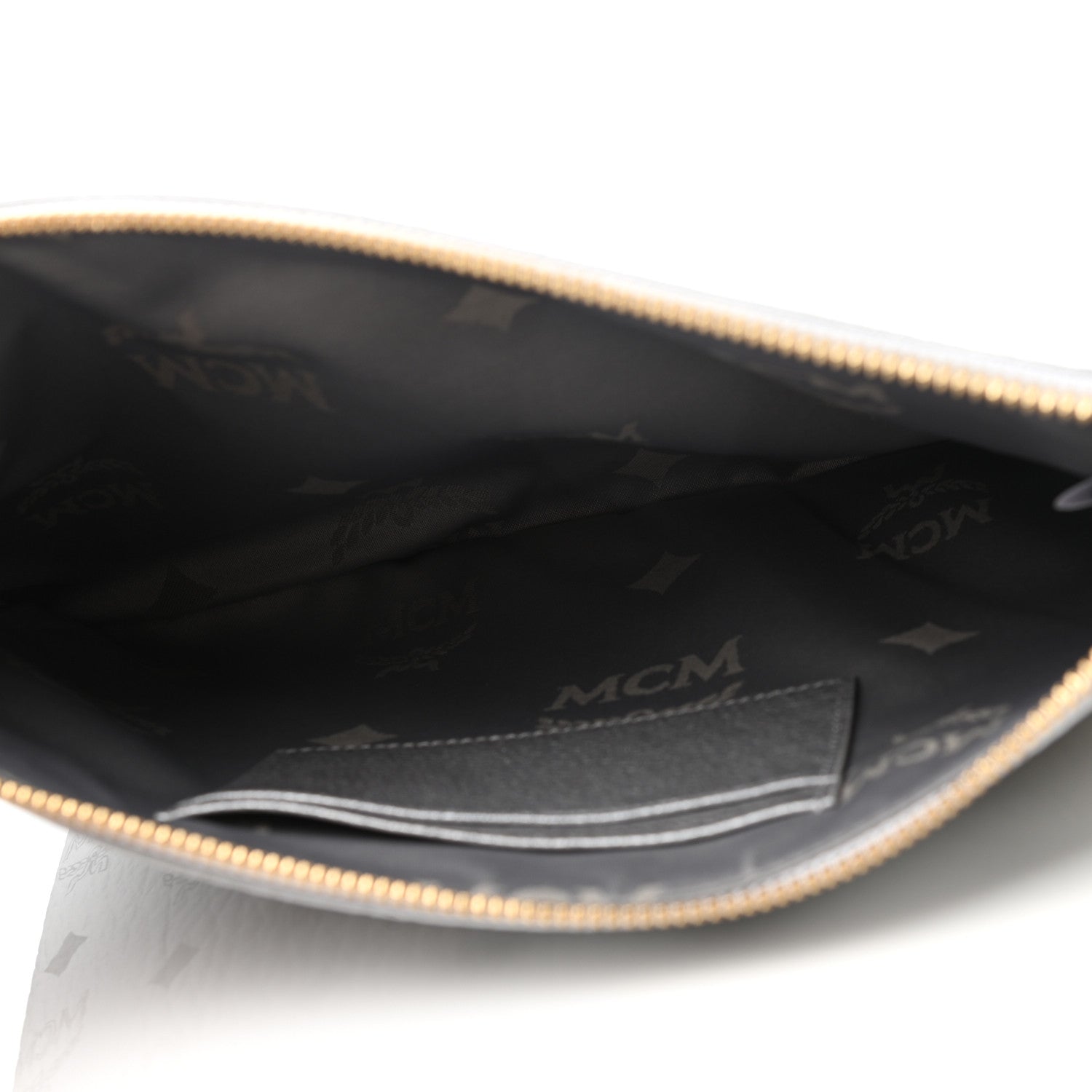 MCM Metallic Visetos Zip Pouch Set Silver 6 of 9