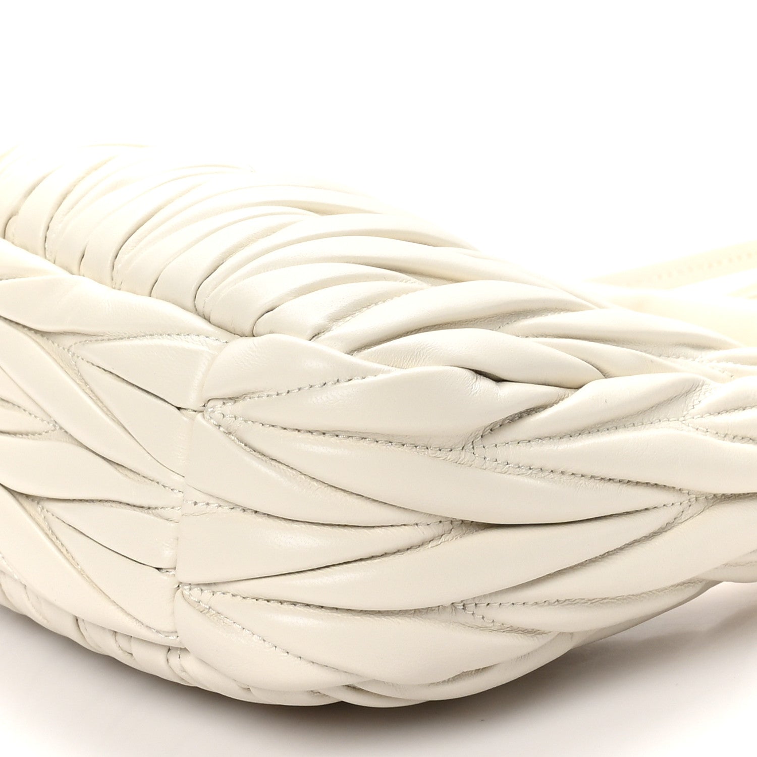 Miu Miu Nappa Matelasse Small Wander Hobo White 9 of 9