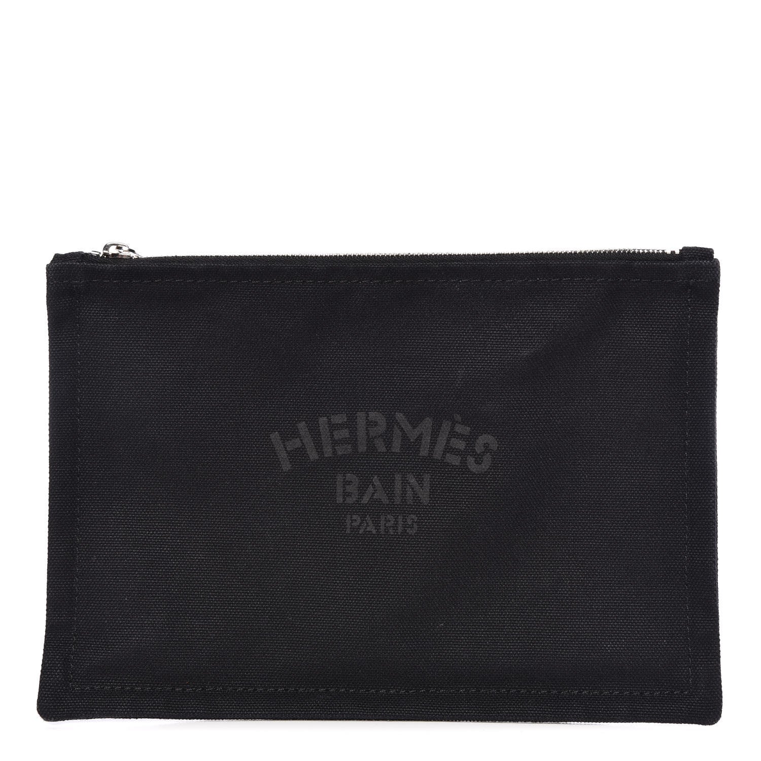 Hermes Toile Flat Yachting Pouch Black 1 of 9
