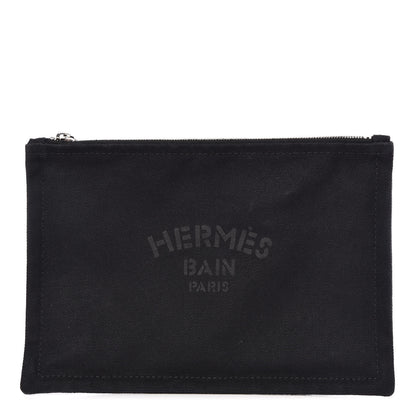 Hermes Toile Flat Yachting Pouch Black 1 of 9