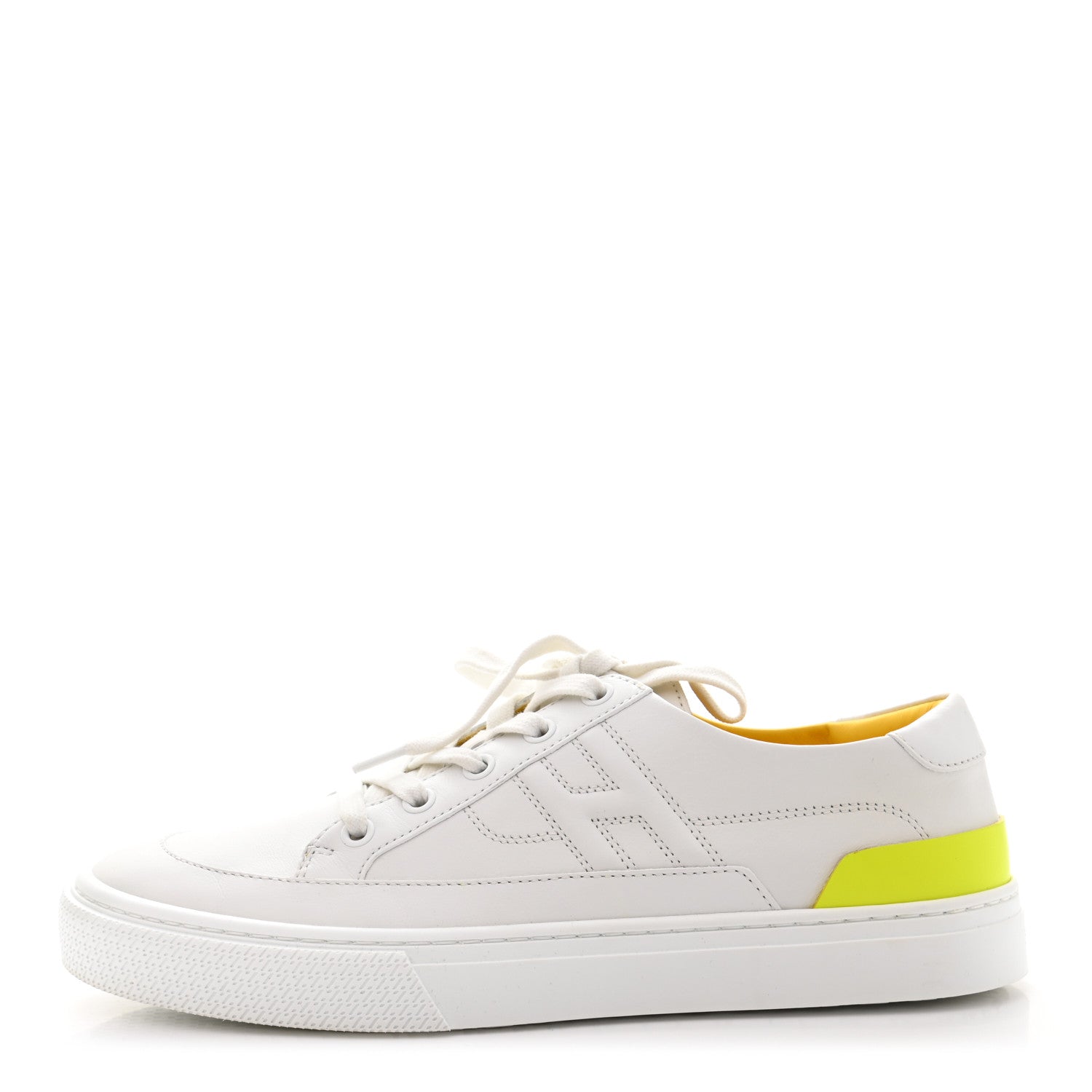Hermes Calfskin Deep Sneakers 39 White Yellow 1 of 11
