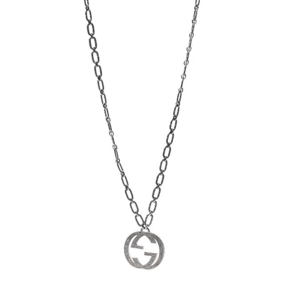 Gucci Sterling Silver Large Interlocking G Pendant Necklace 1 of 8