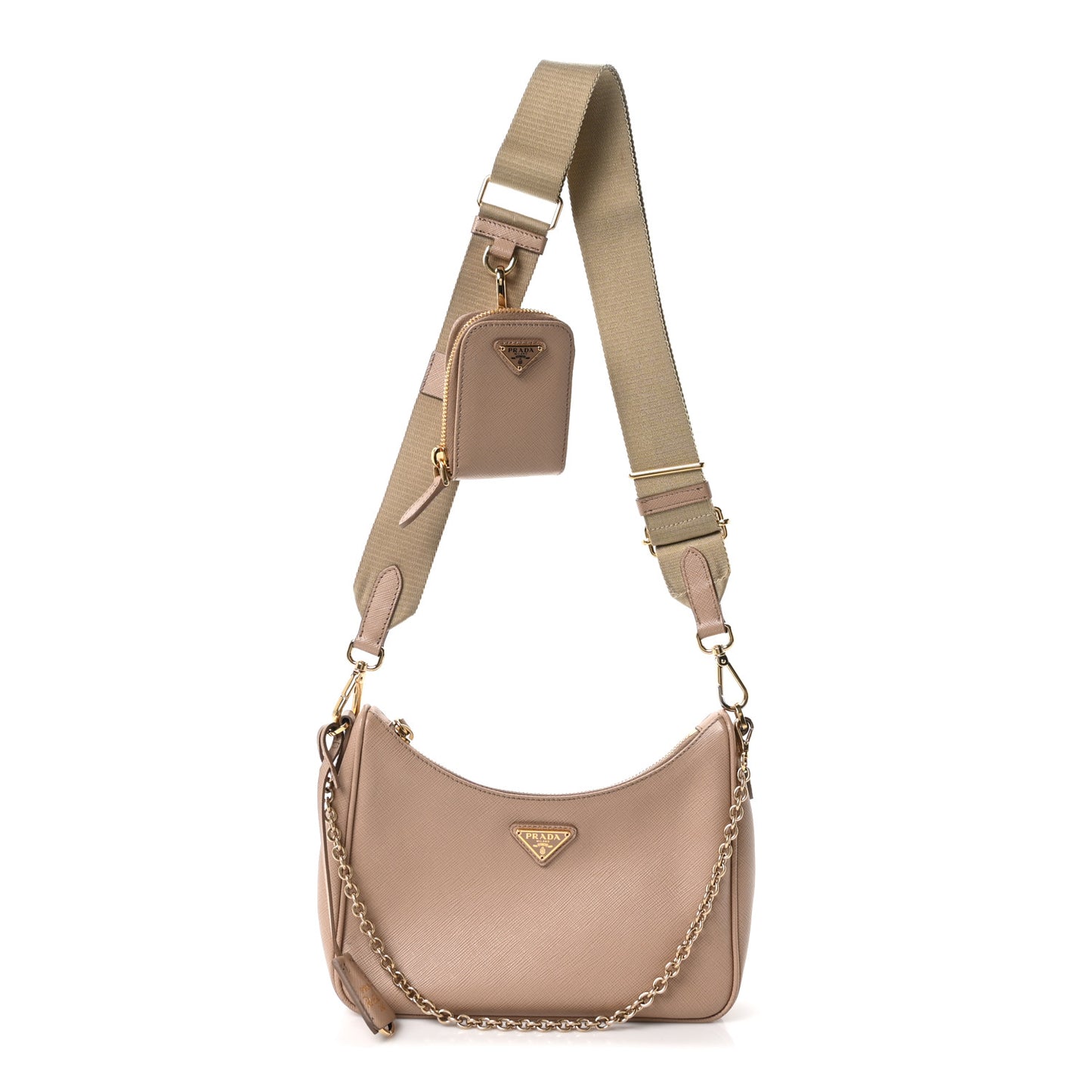 Saffiano Lux Re-Edition 2005 Shoulder Bag Cammeo