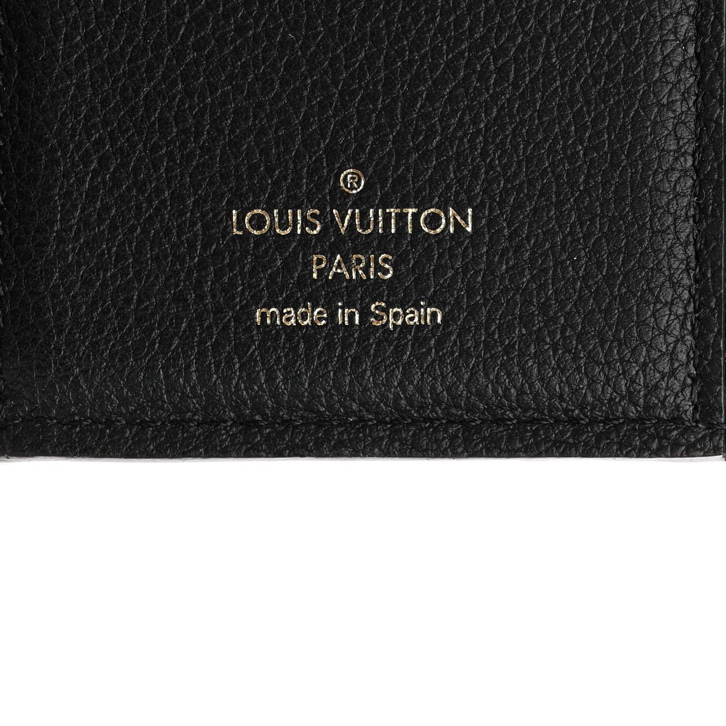 Grained Calfskin Monogram Double V Compact Wallet Black