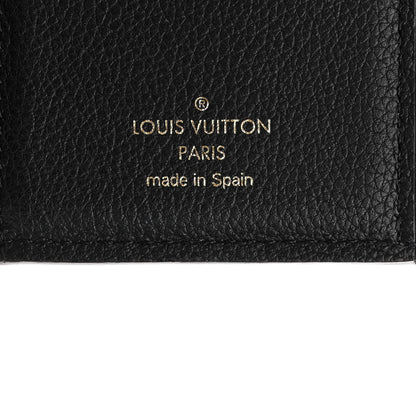 Louis Vuitton Grained Calfskin Monogram Double V Compact Wallet Black 6 of 11