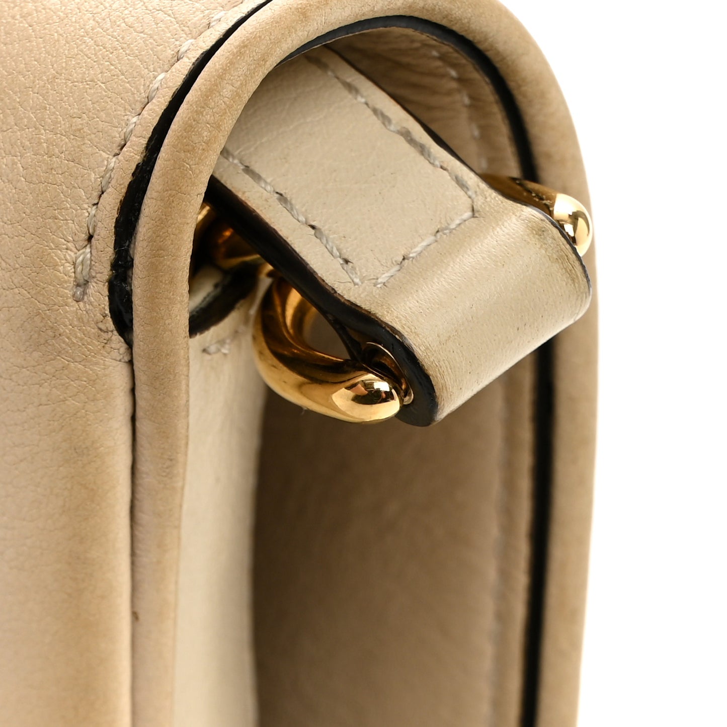 Roxy Calfskin Blondie Chain Shoulder Flap Bag Mystic White