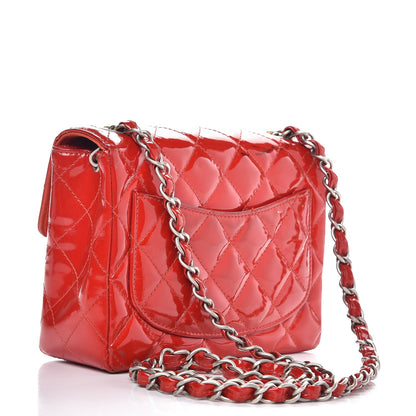 Chanel Patent Quilted Mini Square Flap Red 3 of 11