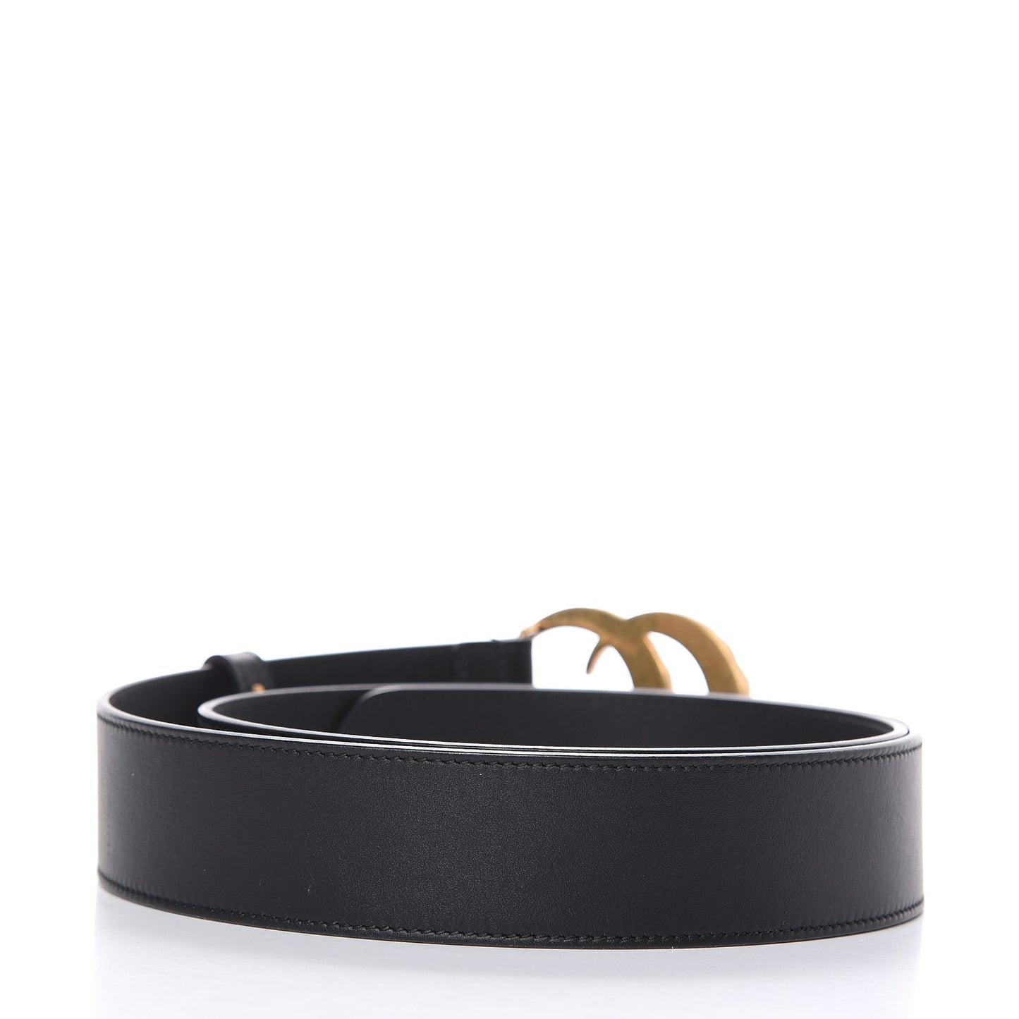 Moon Calfskin Pearl Double G 40mm Belt 100 40 Black Cream