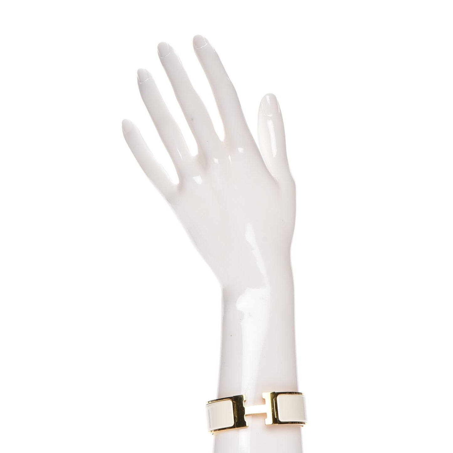 Enamel Wide Clic Clac H Bracelet PM White