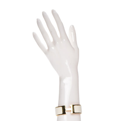 Hermes Enamel Wide Clic Clac H Bracelet PM White 2 of 5