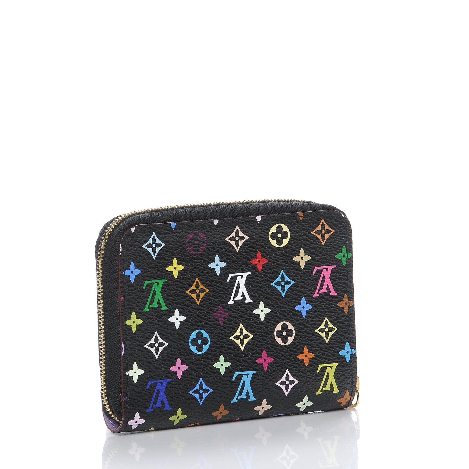 Louis Vuitton Monogram Multicolor Zippy Coin Purse Black Violet 3 of 8