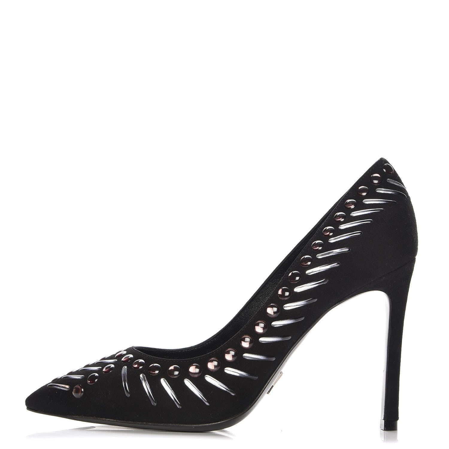 Louis Vuitton Suede Spikes Pumps 37.5 Black 1 of 9