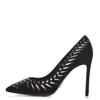 Louis Vuitton Suede Spikes Pumps 37.5 Black 1 of 9