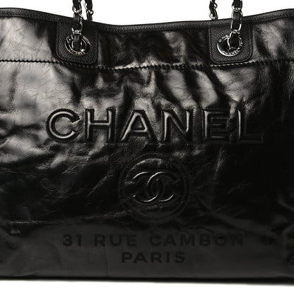 Chanel Glazed Calfskin Small Deauville Tote Black 15 of 21