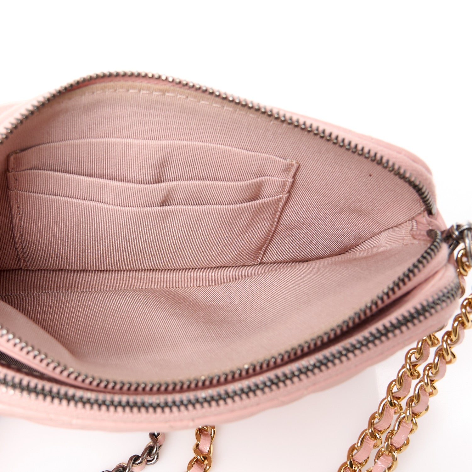 Chanel Aged Calfskin Quilted Small Gabrielle Clutch With Chain Light Pink 7 of 14