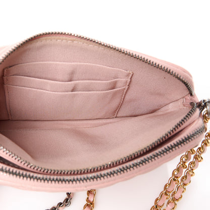 Chanel Aged Calfskin Quilted Small Gabrielle Clutch With Chain Light Pink 7 of 14