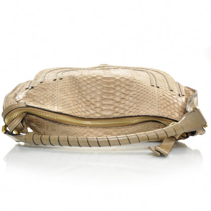 Chloe Python Large Marcie Hobo Taupe 4 of 10