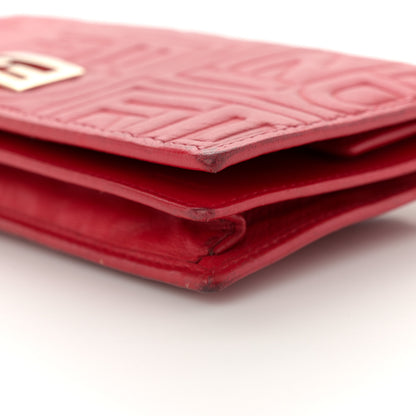 Fendi Nappa Logo Embossed Long Wallet on Chain Rosso 13 of 19