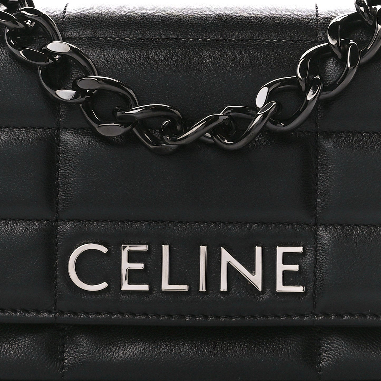 Goatskin Matelasse Chain Shoulder Bag Black